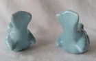 Vintage Sky Blue Baby Birds Salt Pepper Shakers Fluffy Shelf Sitters No Corks