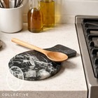 Black Marble Spoon Rest Sculptural Stone Kitchen Counter Decor Accent Catchall