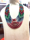 Multi Sapphire Rondelle Faceted 4-4 5mm Gemstone Beads 16-18 inch 1 Necklace
