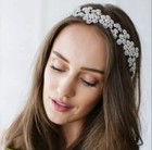 Brides And Hairpins Fiora Bridal Crystal Jeweled Halo Hair Accessory Silver Nwot