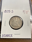 1875-s Seated Liberty Twenty Cent Piece 20c Fine very Fine  f vf 