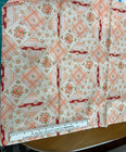 Pink Orange Floral Vintage Doll Quilt Print Fabric 1970 s 1 Yard