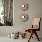 Modern Wood Circular Wall Lamp Vintage Led Lighting Wall Sconce Home Decor
