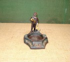 Vintage Kaiers Special Beer Cast Iron Miners Coal Mining Figural Ashtray Rare
