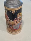 Vintage German Ceramic Beer Stein - Pewter Lid - Made In Germany
