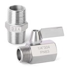 304 Stainless Steel Ball Valve 1 4  Npt Female Male Shut Off Handle 4 Pcs