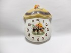 Vintage 1970s Japan Mushroom Quartz Wall Clock Ceramic Woodland Decor Tested