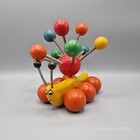 Vintage 1970 s Kouvalias Wooden plastic Banana Caterpillar Toy Made In Greece