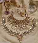 Gold Plated Jhumka Earrings Indian Bollywood Choker Necklace Set Bridal Jewelry