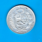 Peru -  Beautiful Historical  Silver  1 Sol  1869  Km  196