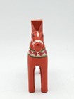 Vintage Swedish Hand Painted Carved Red Wood Dala Horse 4 Inch Tall