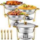 8qt Gold Chafing Dish Buffet Set Stainless Steel Full Size Chafer Party 4 Pack