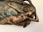 Antique French Art Nouveau Erotic Bronze Mermaid Ashtray Dish 6 1 2    X 3 1 2   
