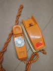 Vintage Orange Gte Automatic Electric Rotary Telephone With Wall Mount 