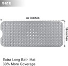Bathtub Mats For Shower Tub Extra Long Non-slip 39 X 16 Inc Bath Mat Opaque Gray