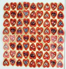 Hearts Tiny   Small Vintage Die Cut Flowers W gold Border Scrap Heller Austria