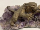 Ringling Brothers Barnum And Bailey Circus Bronze Tiger On Amethyst Sculpture