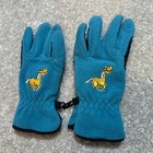 Vtg Ovation Childs Small Horse Embroidered Fleece Ski Gloves Blue Winter