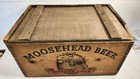 Vintage Moosehead Beer Dovetailed Wood Box  Checkerboard Canadian  Lager