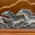 Rustic Western Mail Holder Wood Pewter Horse Desk Organizer Ranch Lodge Decor