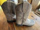 Vtg Masterson Boot Co Kids Brown Leather Cowboy Boots Western Stitched Size 5d