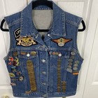 Harley Levi   s Womens Sz S Denim Vest Owner Group Pin And Patches Lot 60  Vtg