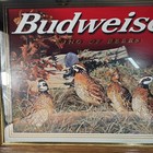 Large Budweiser Beer Sign Grouse Partridge Bar Mirror 35 x27 5 