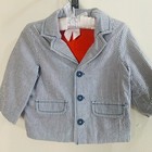 Macy s Size 6-9 Months Baby Boys Pinstripe Cotton Blazer Jacket Preppy 