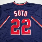 Autographed signed Juan Soto Washington Blue Baseball Jersey Beckett Coa