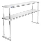 Commercial Stainless Steel Kitchen Prep Table Wide Double Overshelf - 12  X 60 
