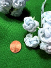 Small Millinery Light Blue Faux Silk Roses - Korea - Vintage - 3 Bunches