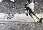 Pele Brazil Signed Soccer Bicycle Kick 16x20 Photo Beckett