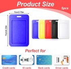5 Pcs Sliding Badge Holder  Sliding Id Badge Holder With Clear Window Vertical