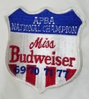 Vintage Miss Budweiser White Jacket With Patches  Suze M  Few Light Stains   Usa