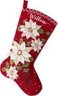 Bucilla Felt Stocking Applique Kit 18  Long-posh Poinsettia