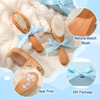 3 Pcs Baby Hair Brush And Comb Set For Newborn Baby Grooming Kit With Gift Box W