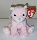 Ty Basket Beanie Baby - Carnation The Pink Cat  4 Inch  Mwmts Easter Stuffed Toy
