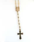 Vintage 10k Gold Tri Color Gold Rosary Cross Virgin Mary 13 5 Grams
