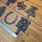 Antique Cast Iron Trivets Lot     Wrought Iron Footed Trivets     Retro Decor    usa