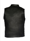 Black Kids Teens Leather Motorcycle Vest Biker Style Concealed Waistcoat