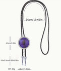 Scorpion Purple  And Silver Rodeo Animal Round Cowboy Bolotie Western Bolo Tie
