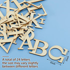 2 Inch 24 Pieces Wooden Greek Letters Single Layer Unfinished Wood Greek Alphabe