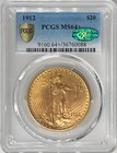 1912  20 Gold Saint Gaudens Pcgs Ms64  Cac Gold Double Eagle 36760088