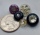 Vintage Rhinestone Button Lot Early Plastic With Rhinestone Centers 46 Buttons