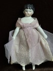 Lot Of 2 Antique German 4 -4 25  Bisque Cloth Miniature Dollhouse China Dolls