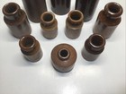 Antique Lot Of 10 Stoneware Inkwells 