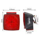 1 Pair Rear Led Submersible Square Trailer Tail Lights Kit Boat Truck Waterproof