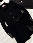 Men Coat Burberry Black Label Napoleon Coat Black Wool Cashmere L  Garment Bag