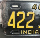 Antique Black 1946 Indiana License Plate - Original Paint 422 157-c  l Item 