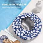 Shower Cap For Women Reusable Waterproof  Double Layer  Satin Lined